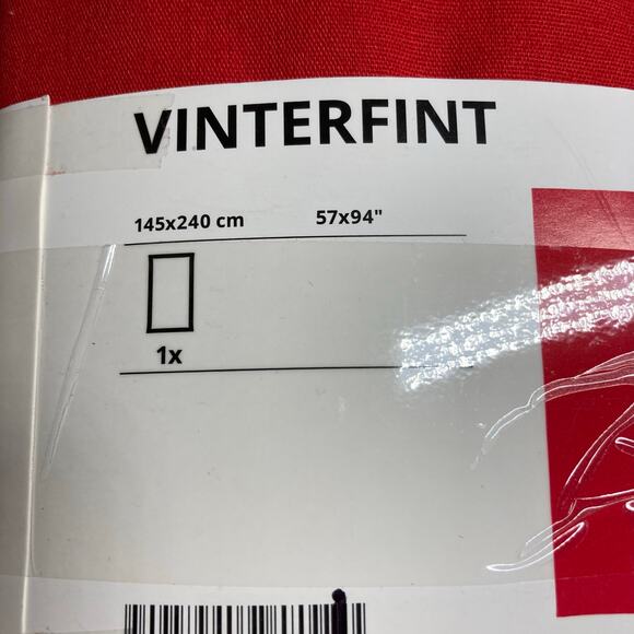 IKEA Vinterfint Solid Red Rectangle Tablecloth 100% cotton 57x94 inches - Picture 2 of 4